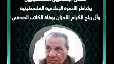 صورة منتدى الإعلاميين الفلسطينيين ينعى الكاتب الصحفي أ.يحيى رباح