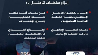 صورة مخاطر جمة تهدد بيئًة العمل الاعلامي حال اجتياح. قوات الاحتلال الاسرائيلي لمدينة غزة